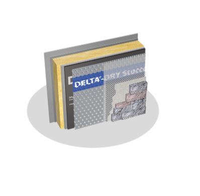 Delta Dry Stucco & Stone – 2 in 1 Ventilated Rainscreen – 3.3’ x 46’
