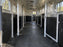 HDPE wall liner installed along a row of stalls in a multi-horse trailer
